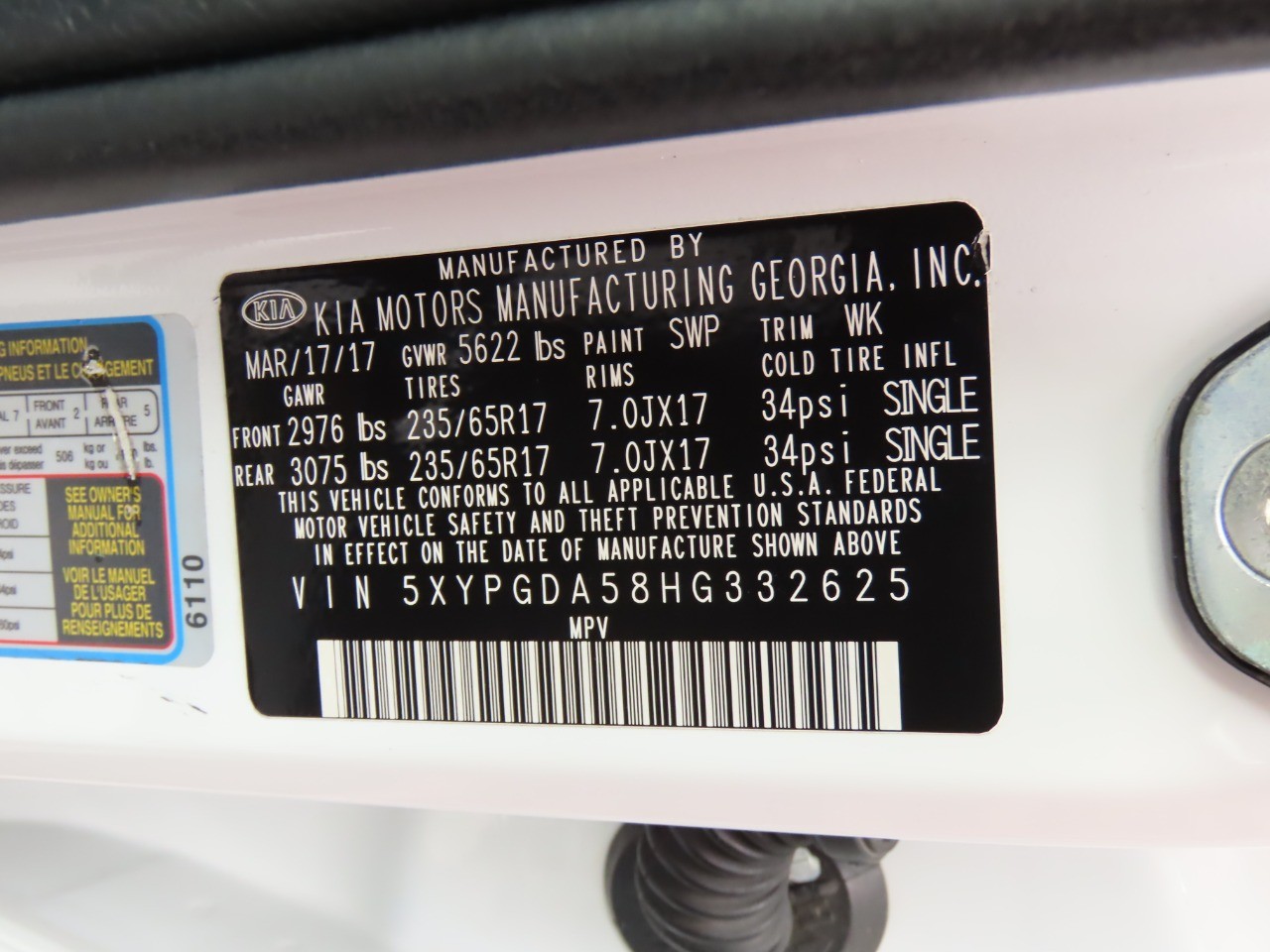 2017 Kia Sorento LX V6 AWD photo